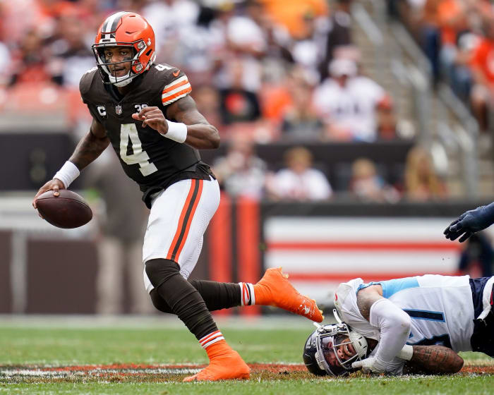 Deshaun Watson didn't play in the Ravens' previous meeting against the Browns on Oct. 1.